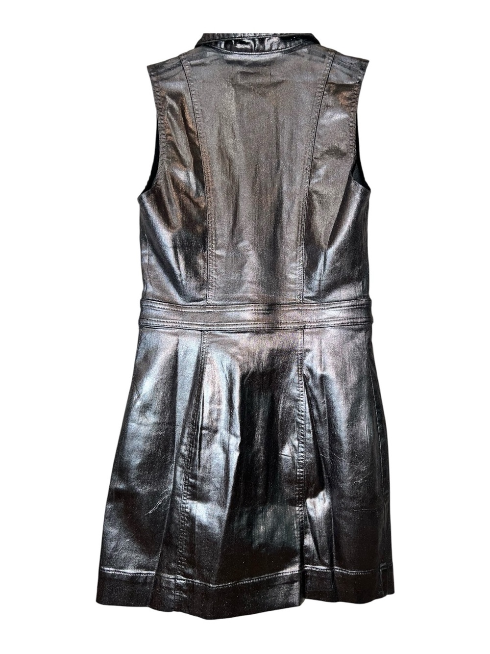 Ramy Brook Metallic Katalina Sleeveless Mini Dress - Gunmetal Size 27 NWT - Picture 5 of 12